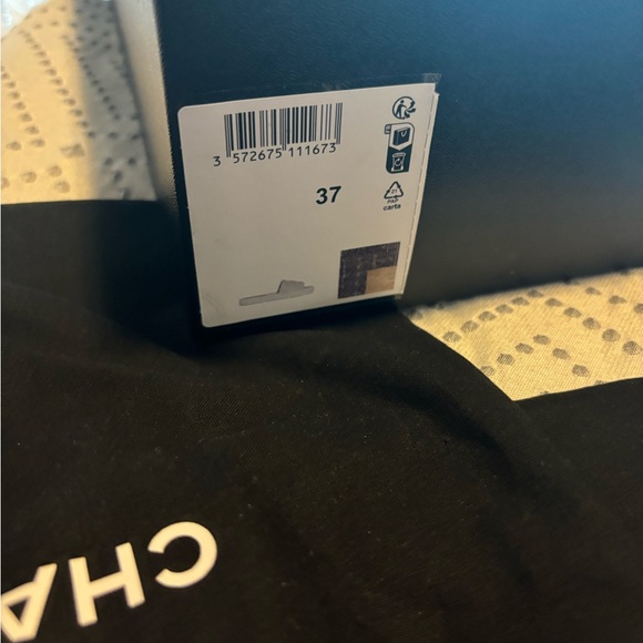 Black Tweed Chanel open toe Sandals from SS24 - Picture 2 of 5